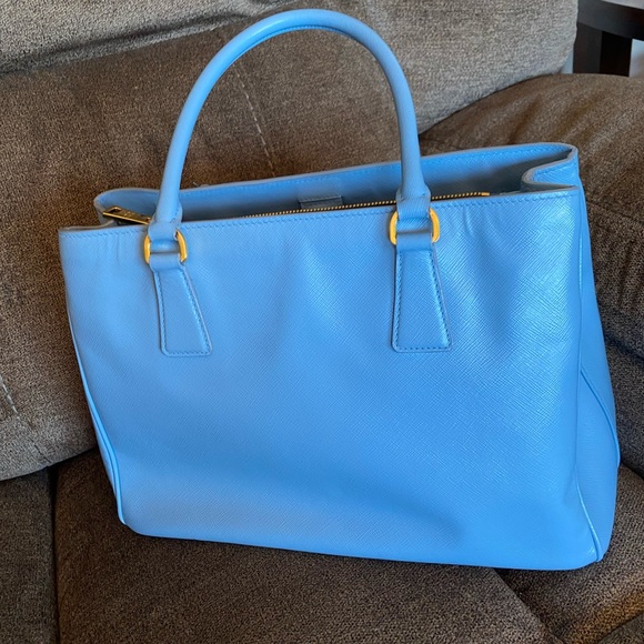 Authentic Prada double Lux tote purse blue with card - Picture 7 of 12
